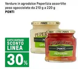 Iper La Grande Verdure in agrodolce Peperlizia assortite peso sgocciolato PONTI offerta