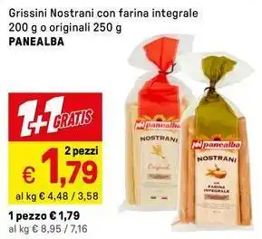 Iper La Grande Grissini Nostrani con farina integrale o originali PANEALBA offerta