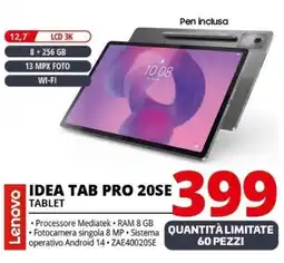 Comet Lenovo IDEA TAB PRO 20SE TABLET offerta