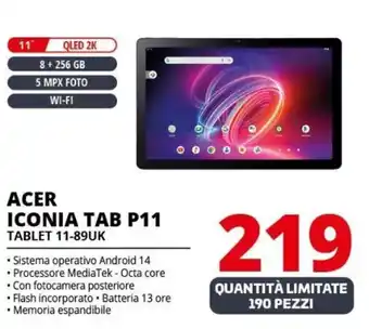 Comet ACER ICONIA TAB P11 TABLET 11-89UK offerta