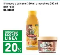 Iper La Grande Shampoo o balsamo o maschera Hair Food GARNIER offerta