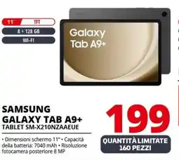 Comet SAMSUNG GALAXY TAB A9+ TABLET SM-X210NZAAEUE offerta