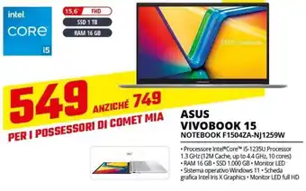 Comet ASUS VIVOBOOK 15 NOTEBOOK F1504ZA-NJ1259W offerta