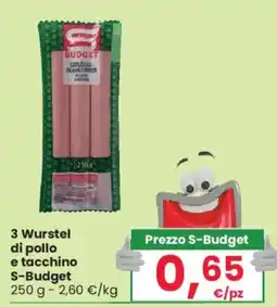 Despar 3 Wurstel di pollo e tacchino S-Budget offerta