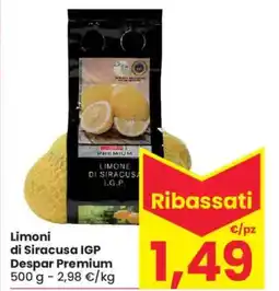 Despar Limoni di Siracusa IGP Despar Premium offerta