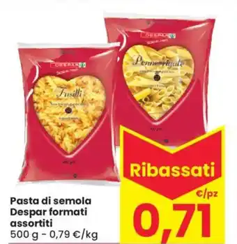 Despar Pasta di semola Despar formati assortiti offerta