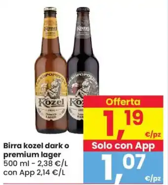 Despar Birra kozel dark o premium lager offerta