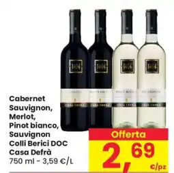 Despar Cabernet Sauvignon, Merlot, Pinot bianco, Sauvignon Colli Berici DOC Casa Defrà offerta