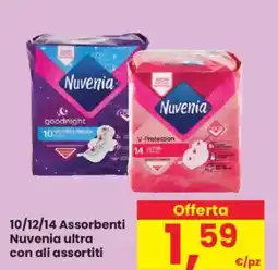 Despar 10/12/14 Assorbenti Nuvenia ultra con ali assortiti offerta