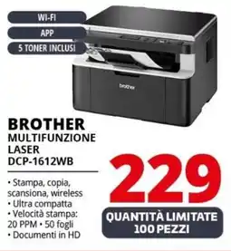 Comet BROTHER MULTIFUNZIONE LASER DCP-1612WB offerta