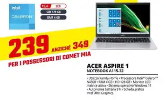 Comet ACER ASPIRE 1 NOTEBOOK A115-32 offerta