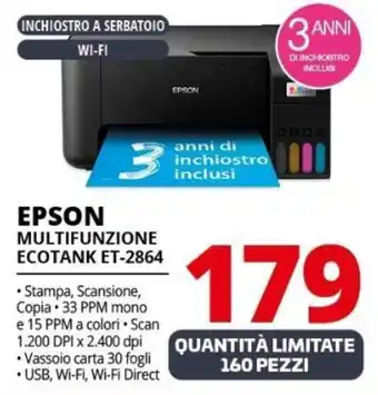 Comet EPSON MULTIFUNZIONE ECOTANK ET-2864 offerta