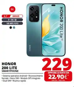 Comet HONOR 200 LITE SMARTPHONE offerta