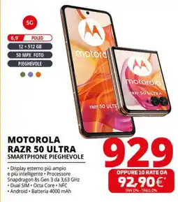 Comet MOTOROLA RAZR 50 ULTRA SMARTPHONE PIEGHEVOLE offerta