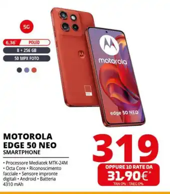 Comet Motorola edge 50 neo smartphone offerta