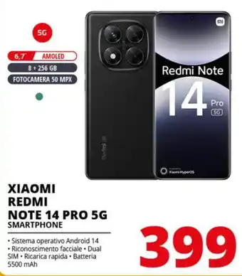 Comet XIAOMI REDMI NOTE 14 PRO 5G SMARTPHONE offerta