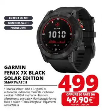 Comet GARMIN FENIX 7X BLACK SOLAR EDITION offerta