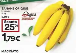 Coop Banane origine in vassoio, al kg offerta