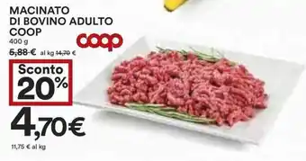 Coop Macinato di bovino adulto coop offerta