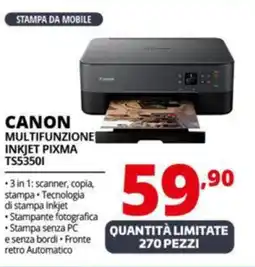 Comet CANON MULTIFUNZIONE INKJET PIXMA TS5350I offerta