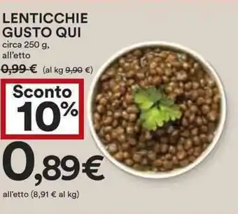 Coop Lenticchie gusto qui circa all'etto offerta