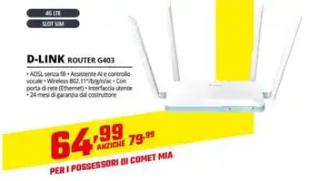 Comet D-LINK ROUTER G403 offerta