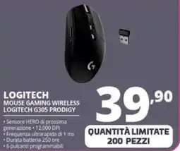 Comet LOGITECH MOUSE GAMING WIRELESS LOGITECH G305 PRODIGY offerta