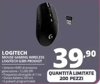 Comet LOGITECH MOUSE GAMING WIRELESS LOGITECH G305 PRODIGY offerta