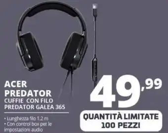 Comet ACER PREDATOR CUFFIE CON FILO PREDATOR GALEA 365 offerta