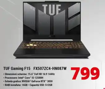 Comet ASUS TUF Gaming F15 FX507ZC4-HN087W offerta