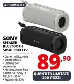 Comet SONY SPEAKER BLUETOOTH SRSULT10B.CE7 offerta