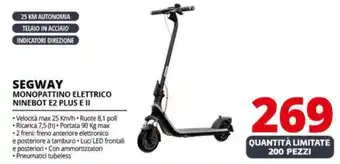 Comet SEGWAY MONOPATTINO ELETTRICO NINEBOT E2 PLUS E II offerta