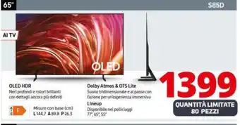 Comet SAMSUNG OLED 65" S85D offerta