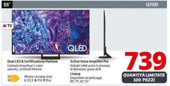 Comet SAMSUNG QLED 55" Q70D offerta