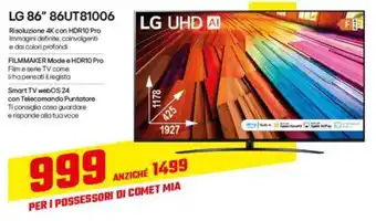 Comet LG 86" 86UT81006 offerta