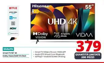 Comet Hisense Smart TV 55" 4K 55A69N offerta