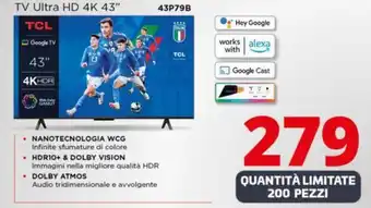 Comet TCL TV Ultra HD 4K 43" 43P79B offerta