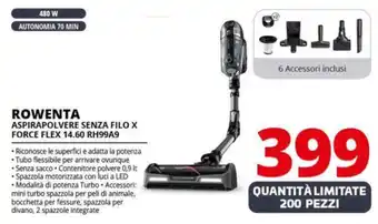 Comet ROWENTA ASPIRAPOLVERE SENZA FILO X FORCE FLEX 14.60 RH99A9 offerta