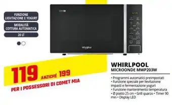 Comet WHIRLPOOL MICROONDE MWP203W offerta