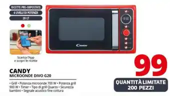 Comet CANDY MICROONDE DIVO G20 offerta