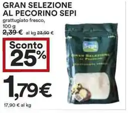 Coop Gran selezione al pecorino sepi grattugiato fresco, offerta