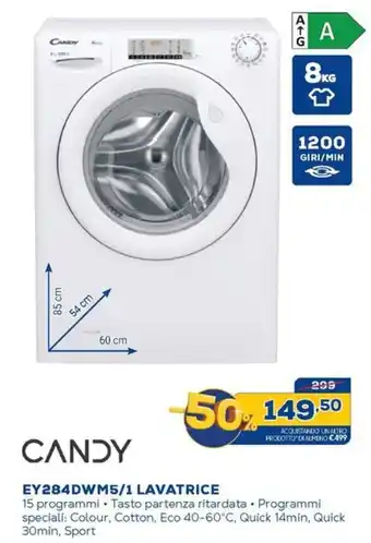 Euronics Candy ey284dwm5/1 lavatrice offerta