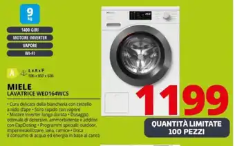 Comet MIELE LAVATRICE WED164WCS offerta