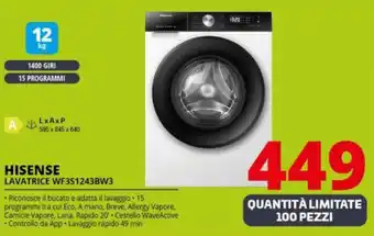 Comet HISENSE LAVATRICE WF3S1243BW3 offerta