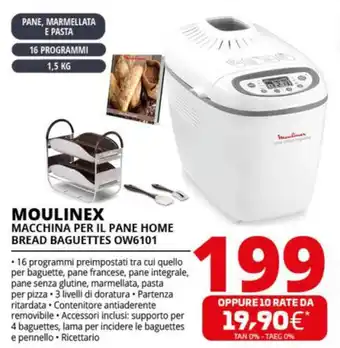 Comet MOULINEX MACCHINA PER IL PANE HOME BREAD BAGUETTES OW6101 offerta