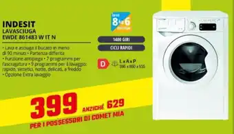 Comet INDESIT LAVASCIUGA EWDE 861483 W IT N offerta