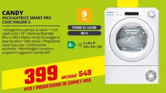 Comet CANDY ASCIUGATRICE SMART PRO CSOE H9A2DE-S offerta