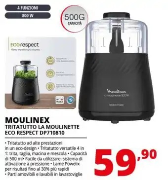 Comet MOULINEX TRITATUTTO LA MOULINETTE ECO RESPECT DP710810 offerta