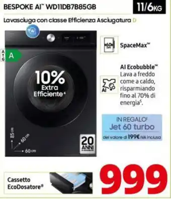 Comet SAMSUNG BESPOKE AI WD11DB7B85GB offerta