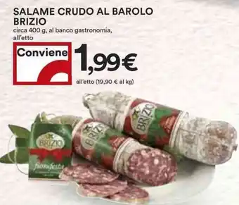 Coop Salame crudo al barolo brizio offerta